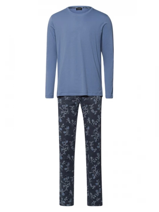Foto van product Hanro Pyjama lang 'Night & Day' blauw
