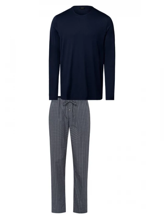 Foto van product Hanro Pyjama lang 'Night & Day' donkerblauw
