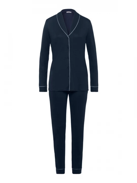 Foto van product Hanro Pyjama ' Natural Comfort ' donkerblauw