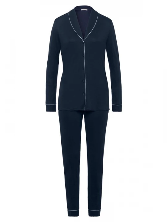 Foto van product Hanro Pyjama 'Natural Comfort' donkerblauw