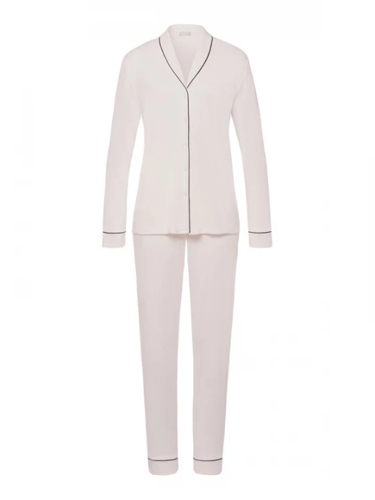 Foto van product Hanro Pyjama ' Natural Comfort ' rosa / natuurwit