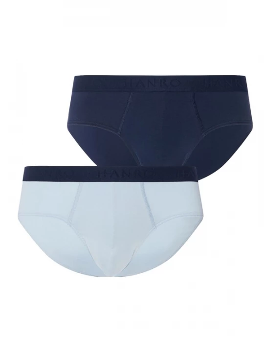 Foto van product Hanro Slip 'Essentials' navy / lichtblauw