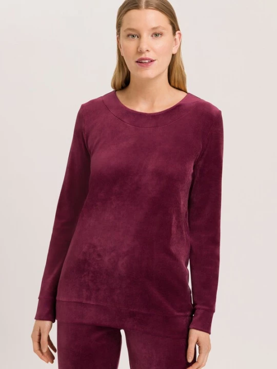 Foto van product Hanro Sweatshirt ' Favourites ' wijnrood