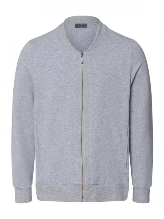 Foto van product Hanro Sweatvest ' Natura Living ' grijs gemêleerd