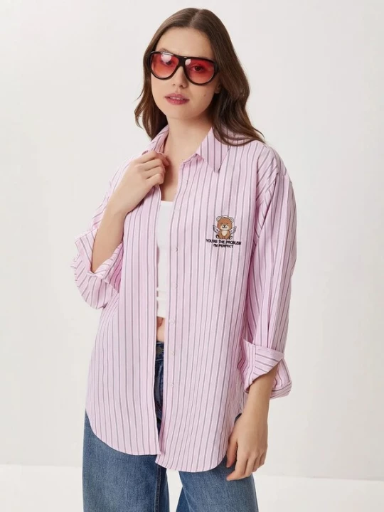 Foto van product Happiness İstanbul Blouse bruin / pink / zwart / wit Happiness Istanbul