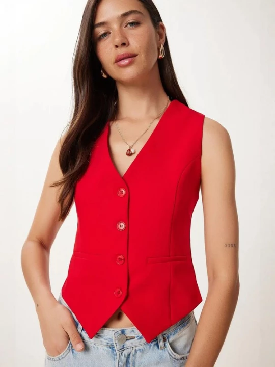 Foto van product Happiness İstanbul Gilet rood Happiness Istanbul