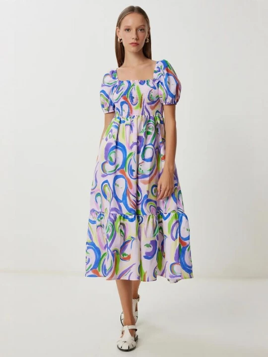 Foto van product Happiness İstanbul Jurk azuur / appel / lila / sering Happiness Istanbul
