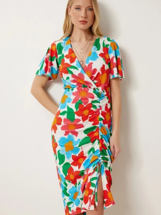 Foto van product Happiness İstanbul Jurk azuur / groen / pink / wit Happiness Istanbul