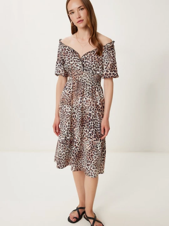 Foto van product Happiness İstanbul Jurk beige / bruin / zwart Happiness Istanbul
