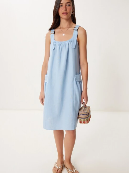Foto van product Happiness İstanbul Jurk lichtblauw Happiness Istanbul