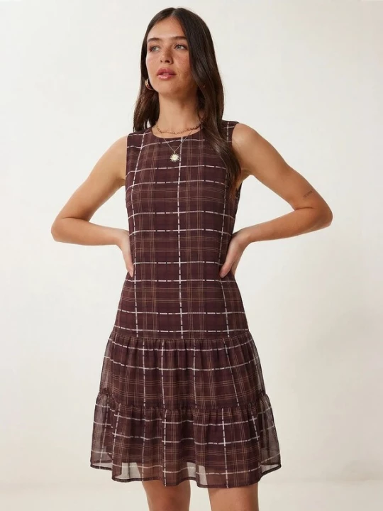 Foto van product Happiness İstanbul Jurk lila / wit Happiness Istanbul