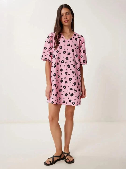 Foto van product Happiness İstanbul Jurk rosa / zwart Happiness Istanbul