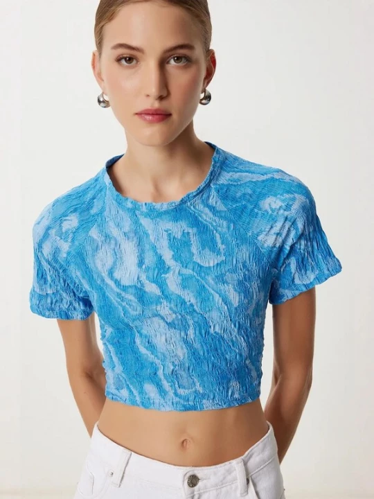 Foto van product Happiness İstanbul Shirt azuur / wit Happiness Istanbul