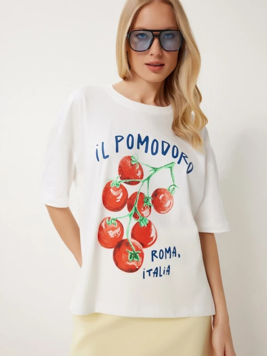 Foto van product Happiness İstanbul Shirt ecru / blauw / lichtgroen / rood Happiness Istanbul