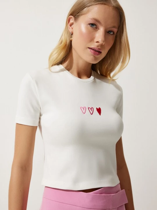 Foto van product Happiness İstanbul Shirt lichtbeige / pink / rood Happiness Istanbul