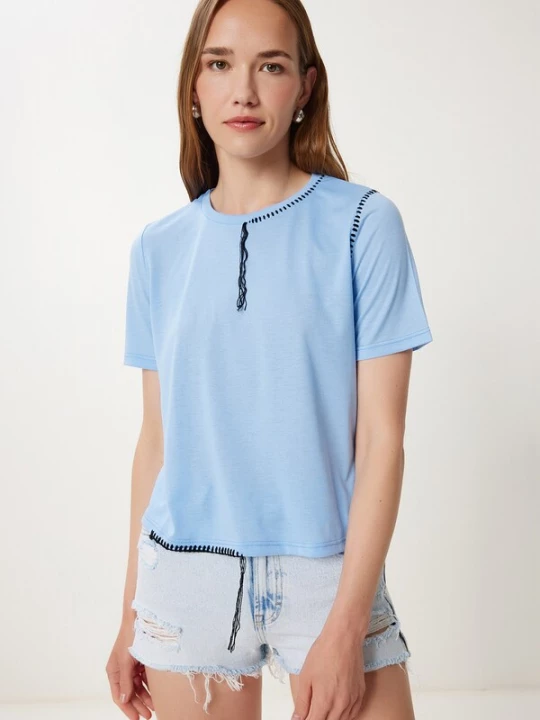 Foto van product Happiness İstanbul Shirt lichtblauw / zwart Happiness Istanbul