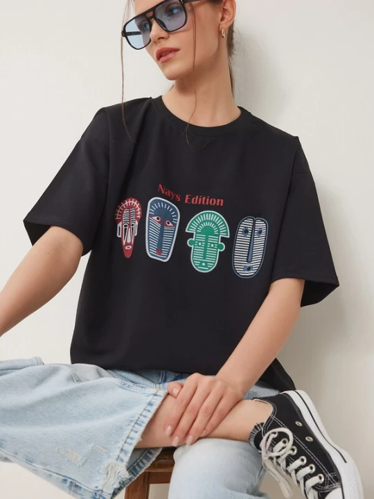 Foto van product Happiness İstanbul Shirt navy / groen / karmijnrood / zwart Happiness Istanbul
