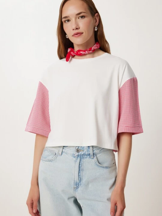 Foto van product Happiness İstanbul Shirt rood / wit Happiness Istanbul