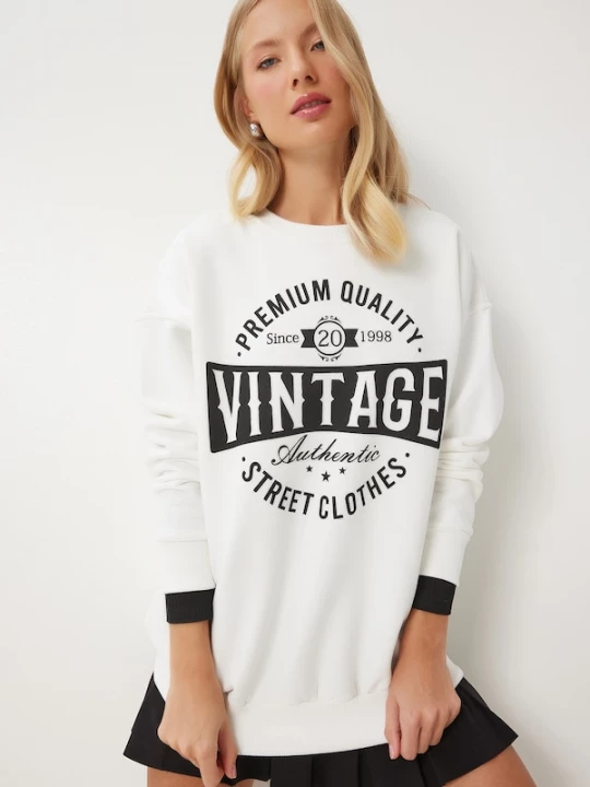 Foto van product Happiness İstanbul Sweatshirt ecru / zwart Happiness Istanbul