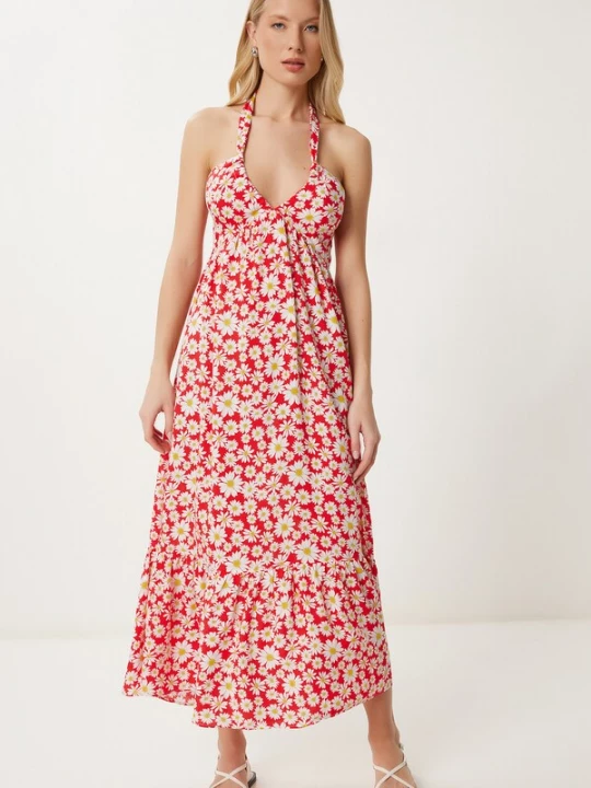 Foto van product Happiness İstanbul Zomerjurk geel / rood / wit Happiness Istanbul