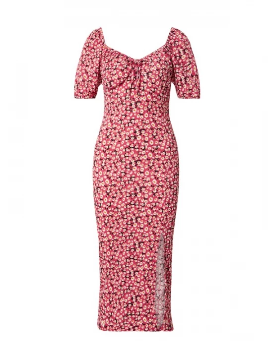 Foto van product Happiness İstanbul Zomerjurk goudgeel / pitaja roze / zwart / wit Happiness Istanbul