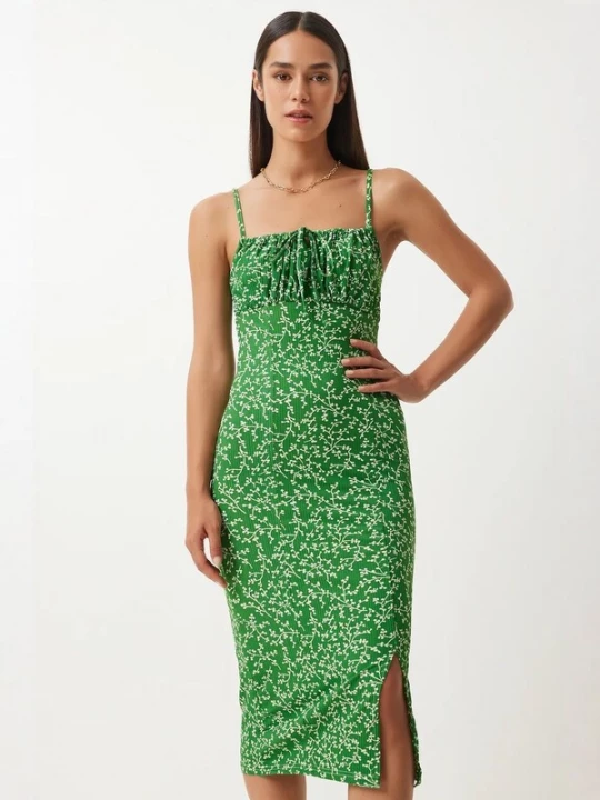 Foto van product Happiness İstanbul Zomerjurk groen / wit Happiness Istanbul