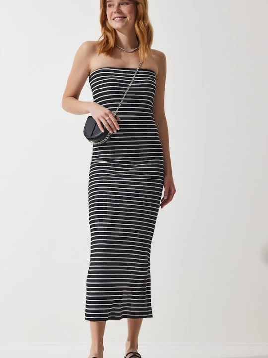 Foto van product Happiness İstanbul Zomerjurk zwart / wit Happiness Istanbul