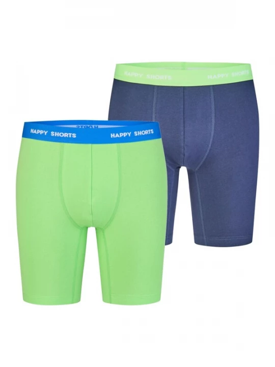 Foto van product Happy Shorts Boxershorts '2 Happy Shorts Jersey Trunk Long Men's Boxer Shorts Pant' blauw / appel