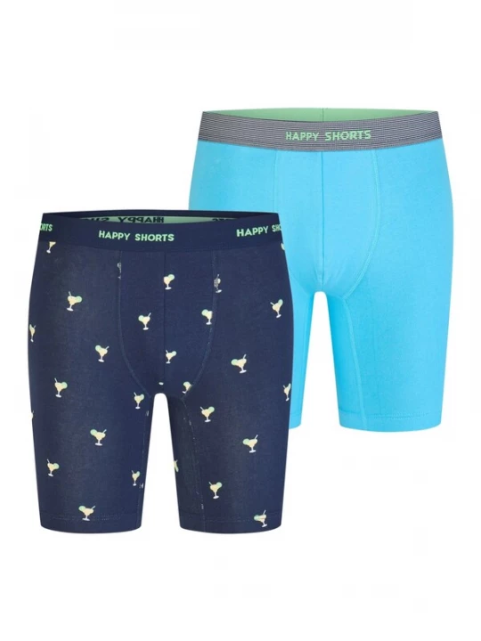 Foto van product Happy Shorts Boxershorts '2 Happy Shorts Jersey Trunk Long Men's Boxer Shorts Pant' gemengde kleuren