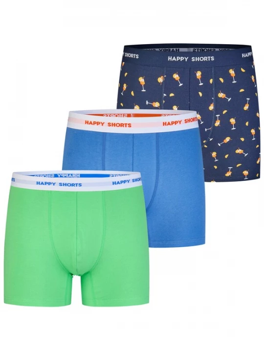 Foto van product Happy Shorts Boxershorts blauw / donkerblauw / lichtgroen