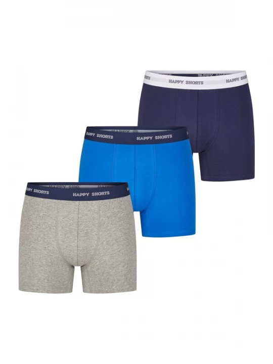 Foto van product Happy Shorts Boxershorts blauw / navy / grijs gemêleerd