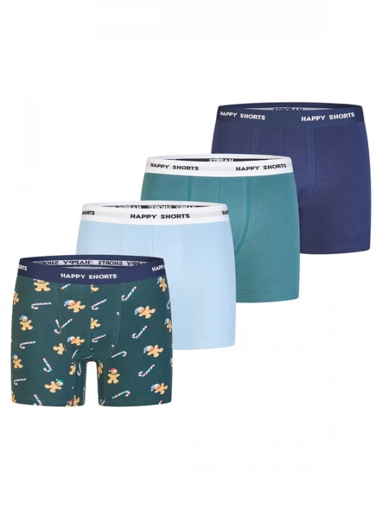 Foto van product Happy Shorts Boxershorts ' Christmas ' blauw / groen