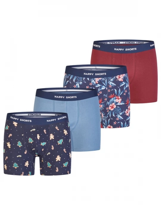 Foto van product Happy Shorts Boxershorts 'Christmas' blauw / navy / hemelsblauw / rood