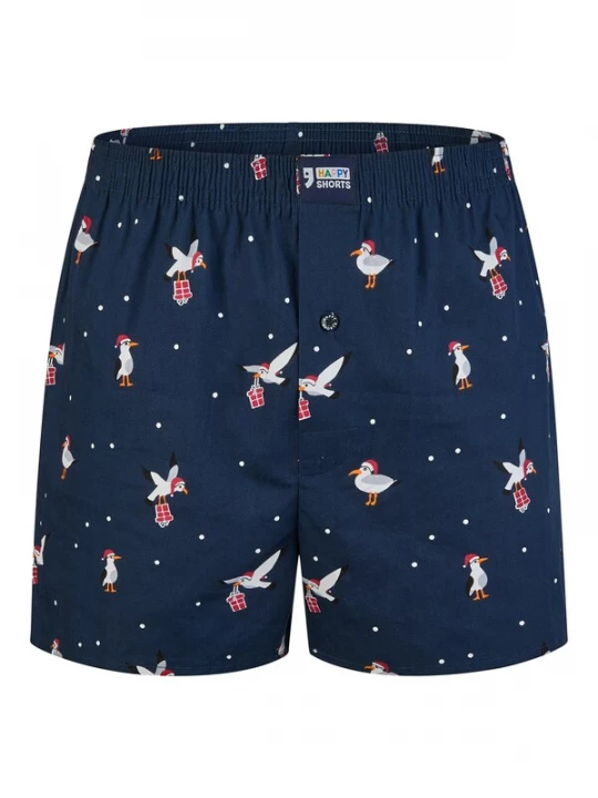 Foto van product Happy Shorts Boxershorts 'Christmas' donkerblauw / knalrood / wit