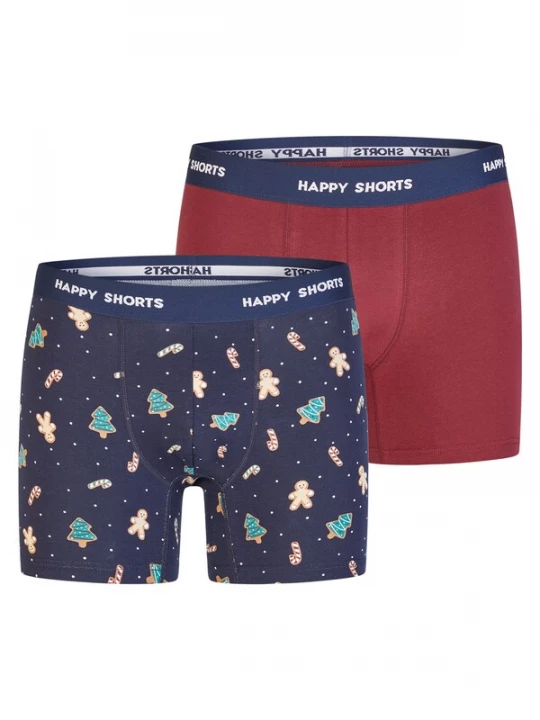 Foto van product Happy Shorts Boxershorts 'Christmas' navy / gemengde kleuren / bordeaux