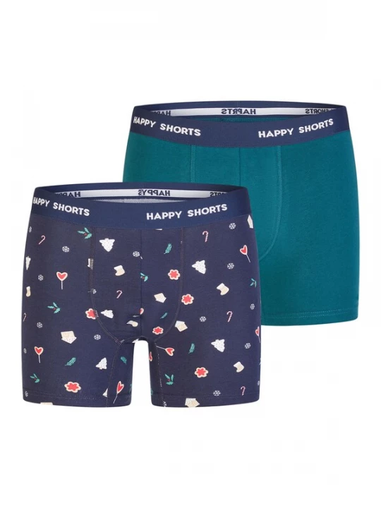Foto van product Happy Shorts Boxershorts 'Christmas' navy / petrol