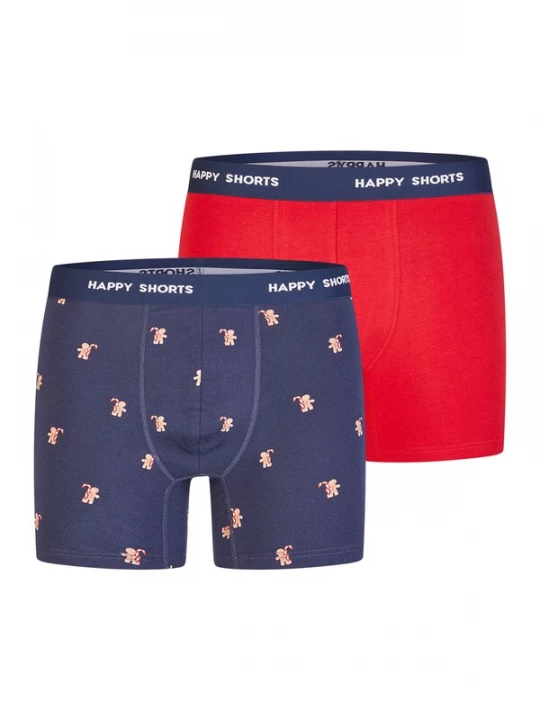 Foto van product Happy Shorts Boxershorts 'Christmas' navy / vuurrood