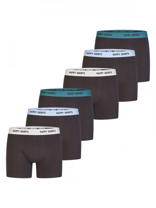Foto van product Happy Shorts Boxershorts cyaan blauw / duifblauw / grijs / zwart