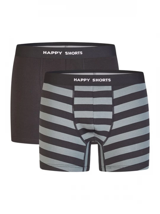 Foto van product Happy Shorts Boxershorts grijs / zwart / wit