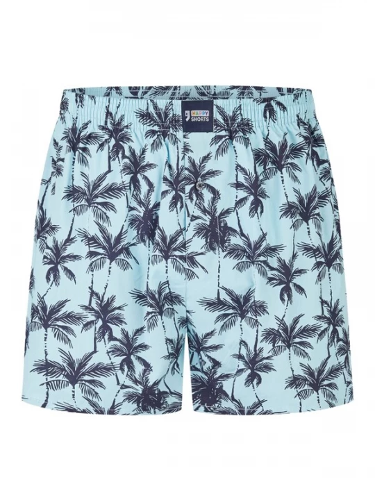 Foto van product Happy Shorts Boxershorts 'Happy Shorts Men's American Boxer Boxer Shorts palms' lichtblauw