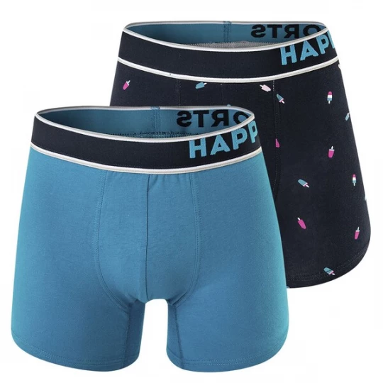 Foto van product Happy Shorts Boxershorts hemelsblauw / donkerblauw / pink / wit