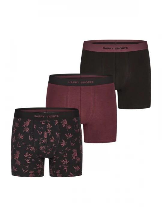 Foto van product Happy Shorts Boxershorts ' Jersey ' bordeaux / zwart