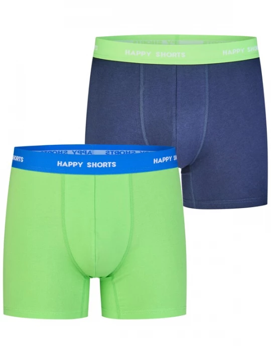 Foto van product Happy Shorts Boxershorts ' Jersey ' donkerblauw / limoen / neongroen