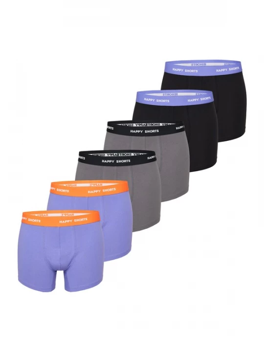 Foto van product Happy Shorts Boxershorts ' Jersey ' grijs / sering / zwart