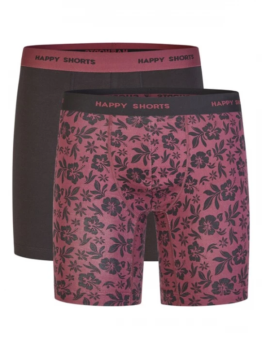 Foto van product Happy Shorts Boxershorts ' Jersey Long ' bessen / zwart