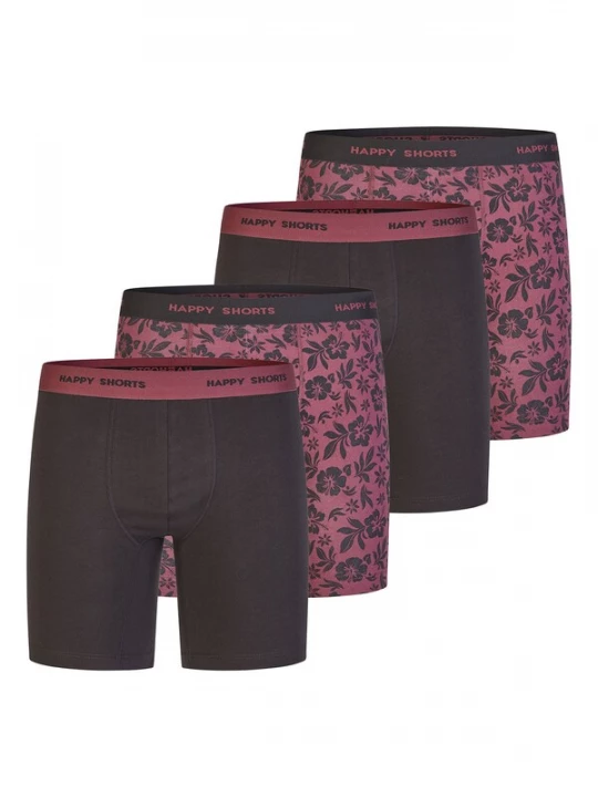 Foto van product Happy Shorts Boxershorts ' Jersey Long ' bessen / zwart
