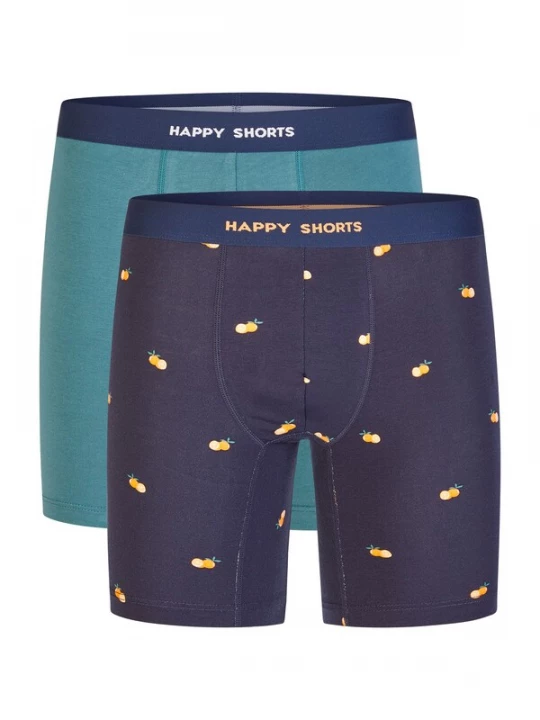 Foto van product Happy Shorts Boxershorts ' Jersey Long ' turquoise / donkerblauw