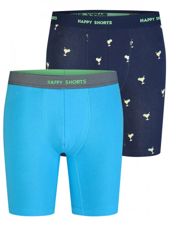 Foto van product Happy Shorts Boxershorts ' Jersey ' navy / turquoise / donkerblauw