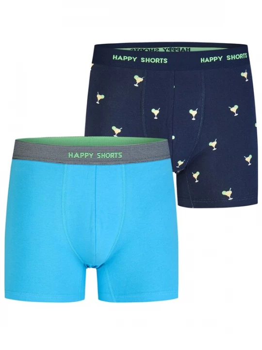 Foto van product Happy Shorts Boxershorts ' Jersey ' turquoise / donkerblauw