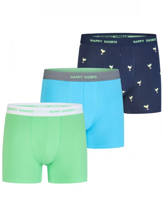 Foto van product Happy Shorts Boxershorts ' Jersey ' turquoise / donkerblauw / lichtgroen